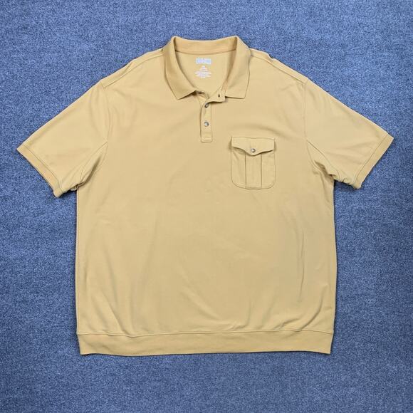 Duluth Trading Shirt Mens 3XL Yellow Flap Pocket Short Sleeve Cotton Collared - Picture 2 of 9